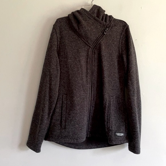 Calvin Klein performance zip up charcoal jacket with hood - Picture 1 of 5